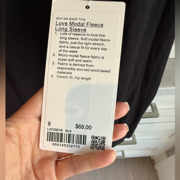 NWT Love Modal Fleece Long-Sleeve Shirt - Picture 5 of 5